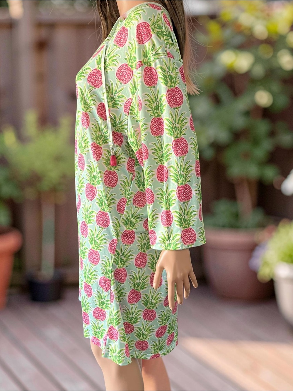 Viv & Lou Pineapple Print Kaftan Dress XXL Tropical Resort Vacation Cover Up - Picture 5 of 8